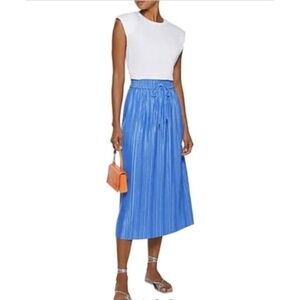 ALICE + OLIVIA Skirt Pleated Blue Paradise Size 6 Midi Elastic waist